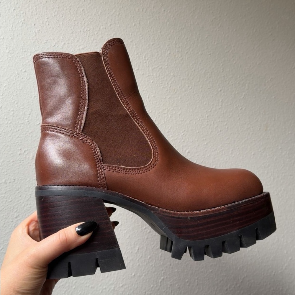 Jeffrey Campbell Brown Platform Ankle Boots